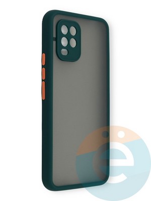 Накладка пластиковая с силиконовой окантовкой с защищенной камерой для Xiaomi Mi 10 Lite зеленая - фото 39132