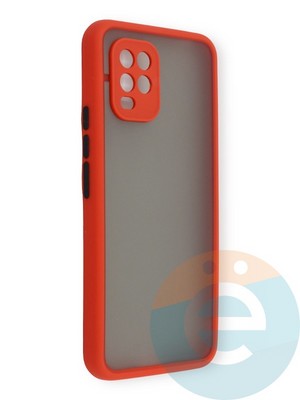 Накладка пластиковая с силиконовой окантовкой с защищенной камерой для Xiaomi Mi 10 Lite красная - фото 39133