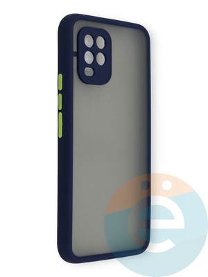 Накладка пластиковая с силиконовой окантовкой с защищенной камерой для Xiaomi Mi 10 Lite синяя - фото 39134