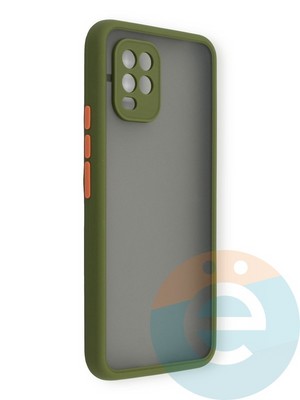 Накладка пластиковая с силиконовой окантовкой с защищенной камерой для Xiaomi Mi 10 Lite хаки - фото 39135