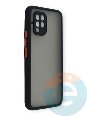 Накладка пластиковая с силиконовой окантовкой с защищенной камерой для Xiaomi Mi 10 Lite черная - фото 39136