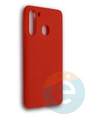Накладка силиконовая Soft Touch ультратонкая для Samsung Galaxy A21 красная - фото 39229