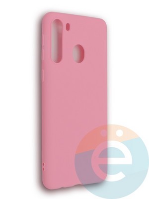 Накладка силиконовая Soft Touch ультратонкая для Samsung Galaxy A21 розовая - фото 39230