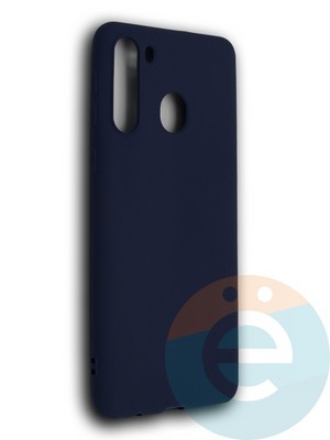 Накладка силиконовая Soft Touch ультратонкая для Samsung Galaxy A21 синяя - фото 39231