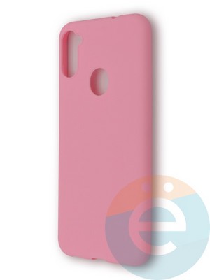 Накладка силиконовая Soft Touch ультратонкая для Samsung Galaxy M11 розовая - фото 39269