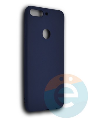 Накладка силиконовая Soft Touch ультратонкая для Huawei Y7 2018 синяя - фото 39351