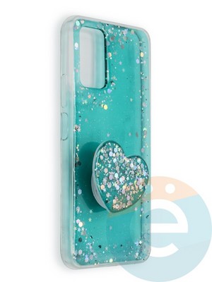 Накладка силиконовая с Поп Сокетом для Huawei Honor 30 бирюзовая - фото 39611