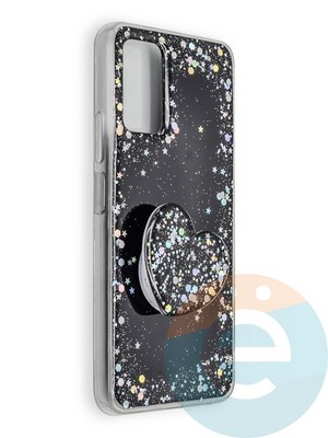 Накладка силиконовая с Поп Сокетом для Huawei Honor 30 черная - фото 39614