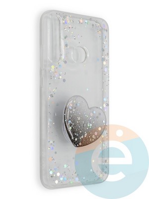 Накладка силиконовая с Поп Сокетом для Huawei Honor 9A черная - фото 39624