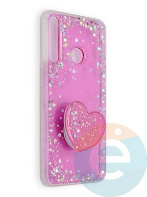 Накладка силиконовая с Поп Сокетом для Huawei Honor 9C/Y7P/P 40 Lite E пудровая - фото 39627