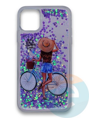 Накладка силиконовая переливашка на Apple Iphone 11 Girl - фото 39665