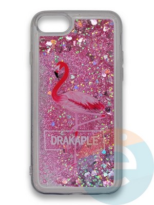 Накладка силиконовая переливашка на Apple Iphone 7/8/SE2 Фламинго - фото 39689