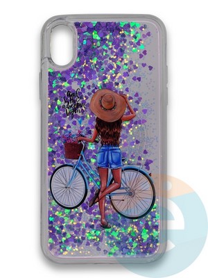 Накладка силиконовая переливашка на Apple Iphone XR Girl - фото 39695