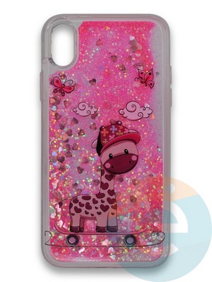 Накладка силиконовая переливашка на Apple Iphone XR Жирафик - фото 39703