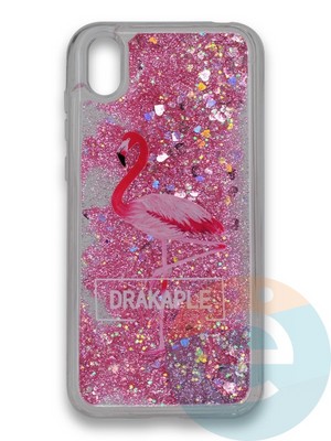 Накладка силиконовая переливашка на Huawei Honor Y5 2019/Honor 8S Фламинго - фото 39729