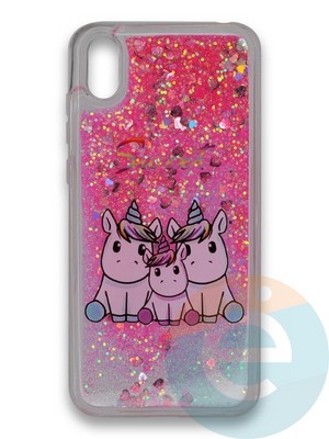 Накладка силиконовая переливашка на Huawei Honor Y5 2019/Honor 8S Семья Единорожков - фото 39734