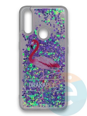 Накладка силиконовая переливашка на Oppo A31 Фламинго - фото 39779