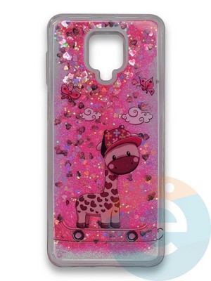 Накладка силиконовая переливашка на Xiaomi REDMI NOTE 9S/9 Pro Жирафик - фото 39853