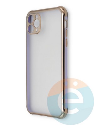 Накладка пластиковая прозрачная с золотистой окантовкой для Apple iPhone 11 Pro Max сиреневая - фото 39863