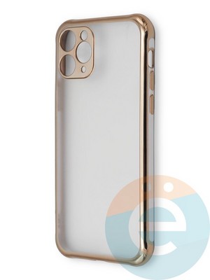 Накладка пластиковая прозрачная с золотистой окантовкой для Apple iPhone 11 Pro белая - фото 39865