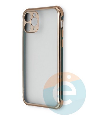 Накладка пластиковая прозрачная с золотистой окантовкой для Apple iPhone 11 Pro зеленая - фото 39866