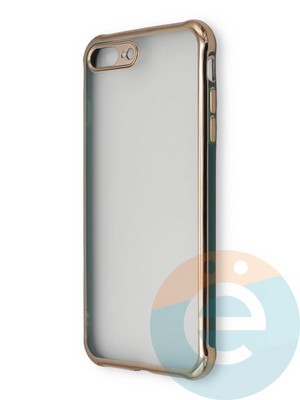 Накладка пластиковая прозрачная с золотистой окантовкой для Apple iPhone 7/8 Plus зеленая - фото 39884