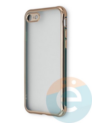 Накладка пластиковая прозрачная с золотистой окантовкой для Apple iPhone 7/8 зеленая - фото 39890