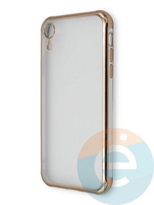 Накладка пластиковая прозрачная с золотистой окантовкой для Apple iPhone Xr белая - фото 39901