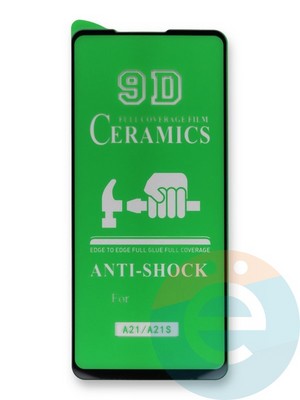 Защитное стекло Ceramics (в упаковке) для Samsung Galaxy A21S черное - фото 39930