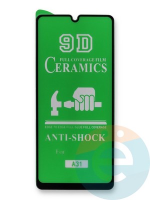 Защитное стекло Ceramics (без упаковки) для Samsung Galaxy A31 черное - фото 45198