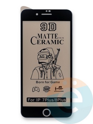 Защитное стекло Ceramics Matte (без упаковки) для Apple iPhone 7/8 Plus черное - фото 45162