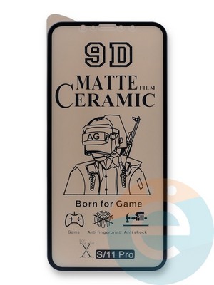 Защитное стекло Ceramics Matte (без упаковки) для Apple iPhone X/XS/11 Pro черное - фото 45173