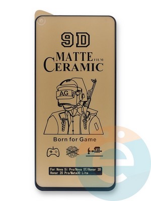 Защитное стекло Ceramics Matte (без упаковки) для Huawei Honor 20 черное - фото 54314