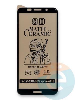Защитное стекло Ceramics Matte (без упаковки) для Huawei Y5 2018/Honor 7A/Y5P/Honor 9S черное - фото 45178