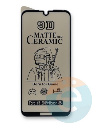 Защитное стекло Ceramics Matte (без упаковки) для Huawei Y5 2019/Honor 8S черное - фото 45179