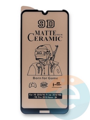 Защитное стекло Ceramics Matte (в упаковке) для Huawei Y6 2019/Honor 8A черное - фото 39950