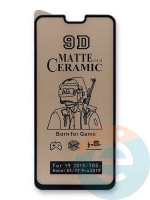 Защитное стекло Ceramics Matte (без упаковки) для Huawei Y9 2019/Honor 8X черное - фото 45186
