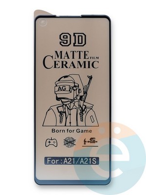 Защитное стекло Ceramics Matte (в упаковке) для Samsung Galaxy A21 черное - фото 39956