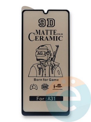 Защитное стекло Ceramics Matte (без упаковки) для Samsung Galaxy A31 черное - фото 45218