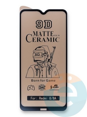 Защитное стекло Ceramics Matte (в упаковке) для Xiaomi Redmi 8/8A черное - фото 39966