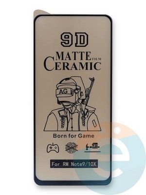Защитное стекло Ceramics Matte (без упаковки) для Xiaomi Redmi Note 9 черное - фото 45246