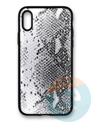 Накладка силиконовая Pitone для Apple iPhone X/Xs серебристая - фото 39982