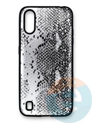 Накладка силиконовая Pitone для Samsung Galaxy A01 серебристая - фото 40048