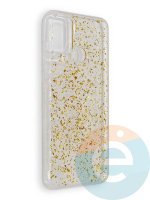 Накладка силиконовая с фольгой для Huawei Honor 9A золотистая - фото 40082