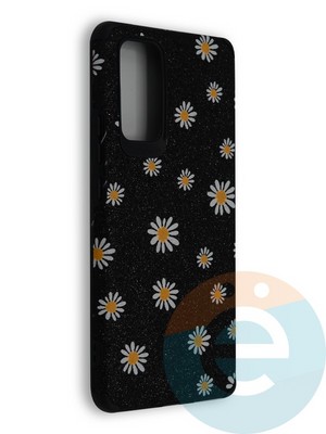 Накладка силиконовая с ромашками для Huawei Honor 30 Pro черная - фото 40131
