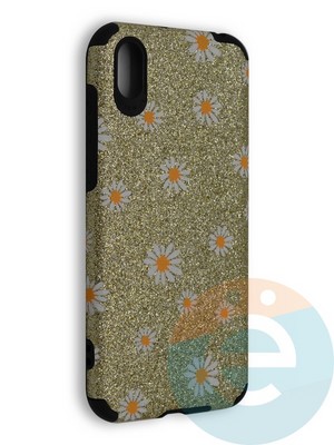 Накладка силиконовая с ромашками для Huawei Honor 8S/Y5 2019 золотистая - фото 40154