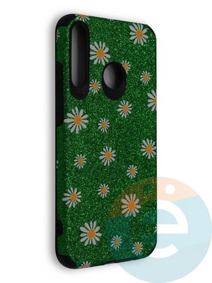 Накладка силиконовая с ромашками для Huawei Honor 9C зеленая - фото 40167