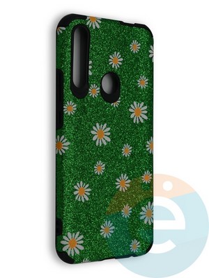 Накладка силиконовая с ромашками для Huawei Honor 9X/P Smart Z/Y9 Prime зеленая - фото 40181