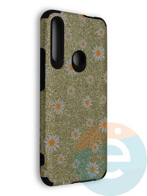 Накладка силиконовая с ромашками для Huawei Honor 9X/P Smart Z/Y9 Prime золотистая - фото 40185
