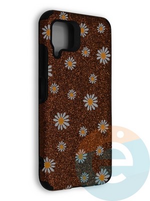 Накладка силиконовая с ромашками для Huawei Nova 6SE/P 40 Lite/Nova 7i коричневая - фото 40200